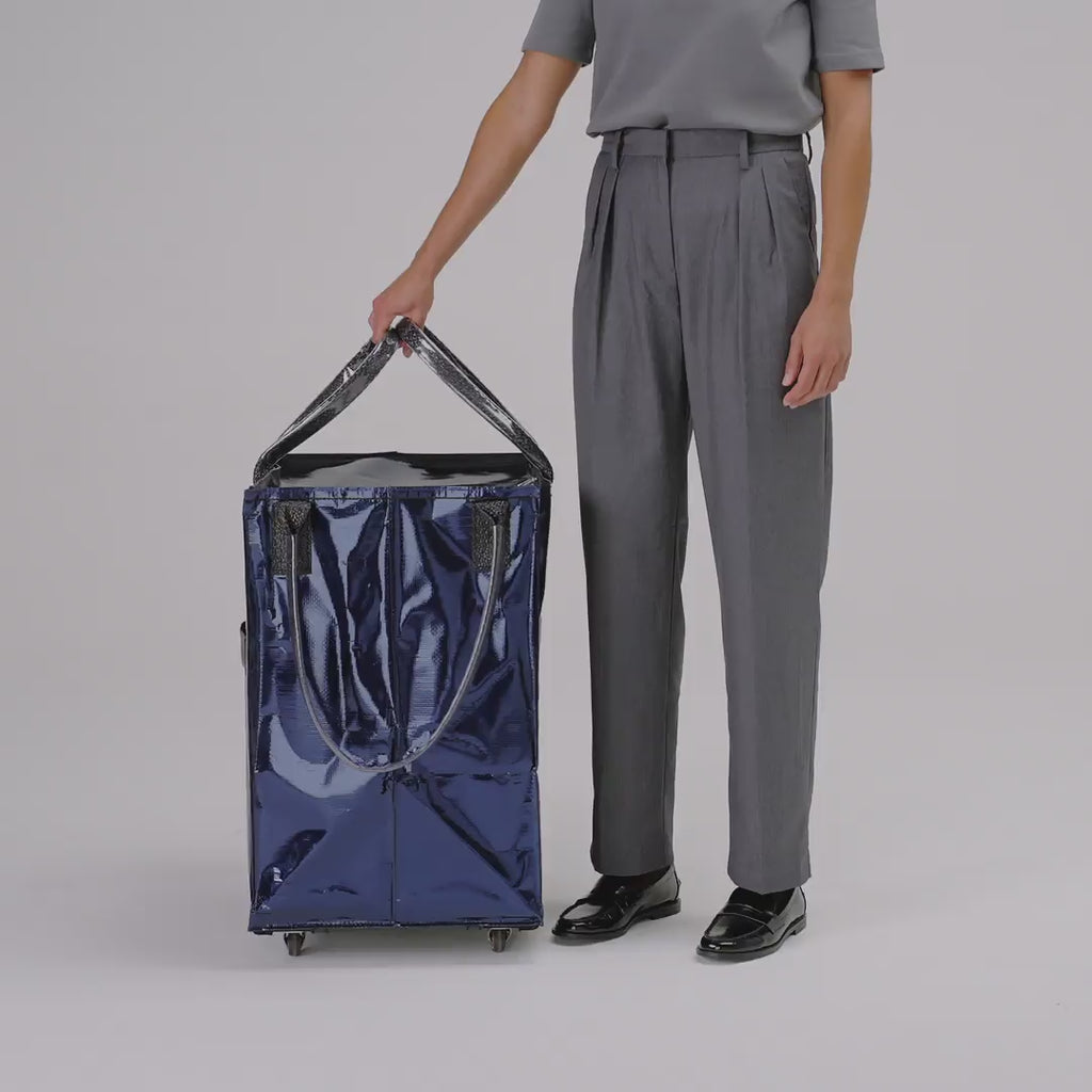 Rolling large midnight blue tote