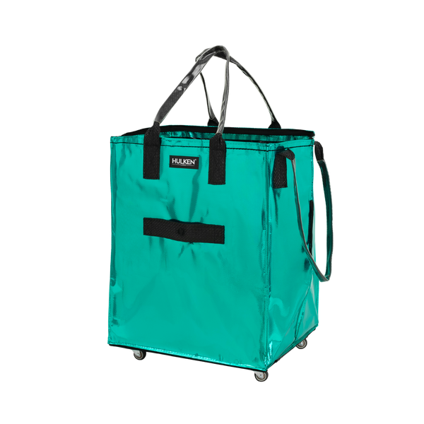 Teal rolling tote bag